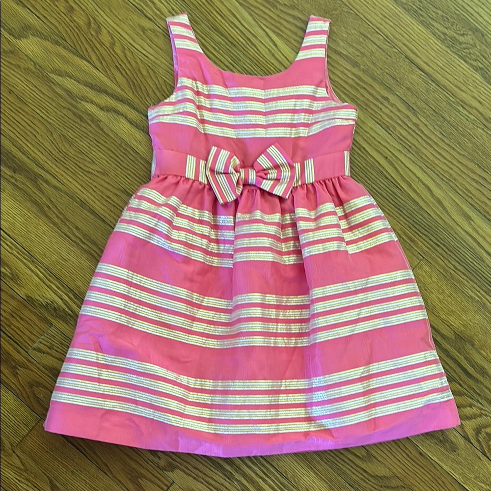 Lilly Pulitzer Pink Striped Kids Dress with Bow